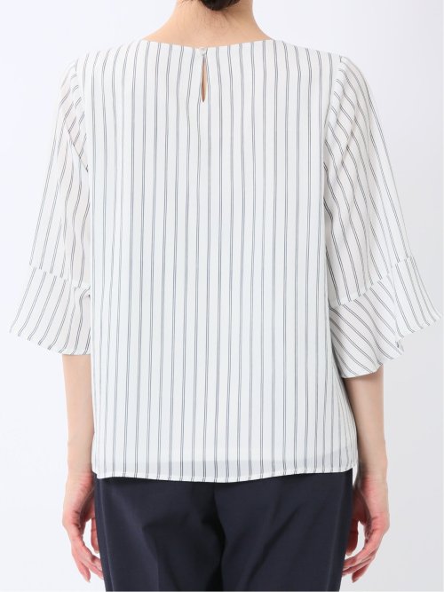 ネックレス付き 7分袖プルオーバーブラウス