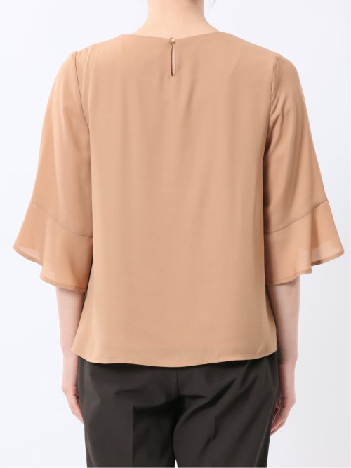 ネックレス付き 7分袖プルオーバーブラウス