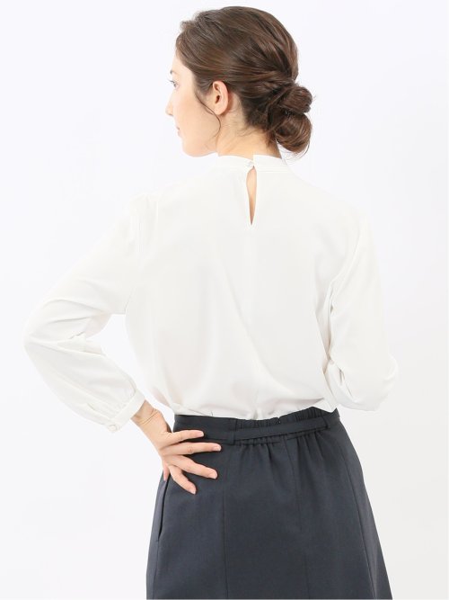 ボウタイ 長袖プルオーバーブラウス