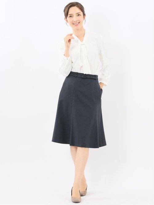 ボウタイ 長袖プルオーバーブラウス