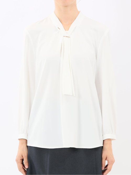 ボウタイ 長袖プルオーバーブラウス