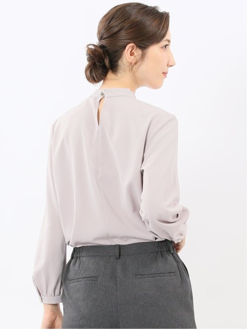 ボウタイ 長袖プルオーバーブラウス