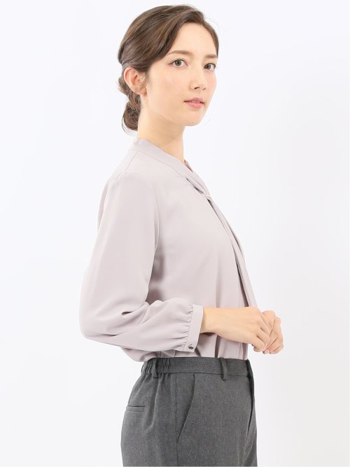 ボウタイ 長袖プルオーバーブラウス