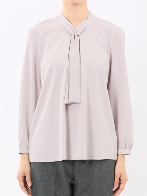 ボウタイ 長袖プルオーバーブラウス