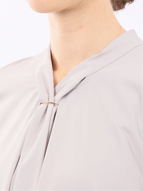 ボウタイ 長袖プルオーバーブラウス