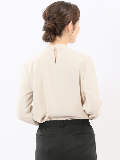 ボウタイ 長袖プルオーバーブラウス