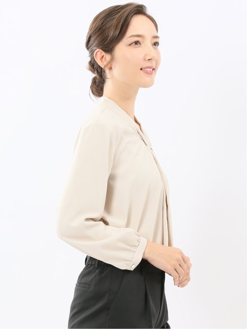 ボウタイ 長袖プルオーバーブラウス