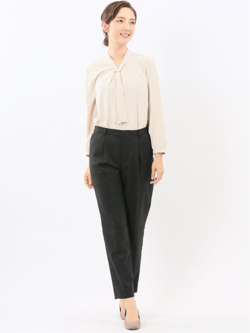 ボウタイ 長袖プルオーバーブラウス