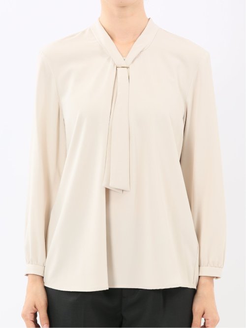 ボウタイ 長袖プルオーバーブラウス