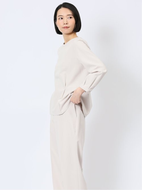 ダブルクロス ペプラム プルオーバーブラウス ライトグレー