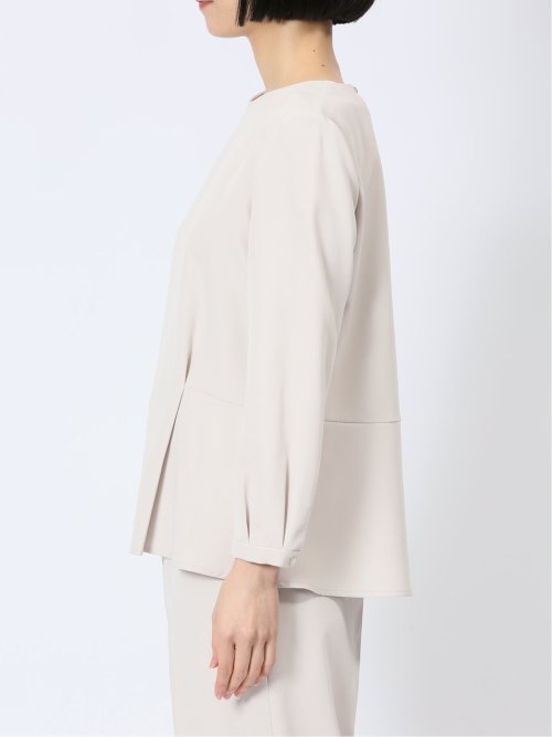 ダブルクロス ペプラム プルオーバーブラウス ライトグレー