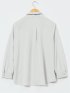 ストレッチ 配色ボウタイ 長袖ブラウス