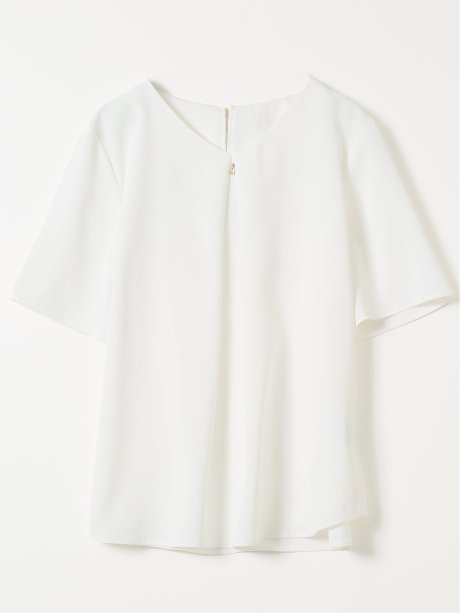 接触冷感 速乾 UV ストレッチ Vネック 半袖 プルオーバー ブラウス