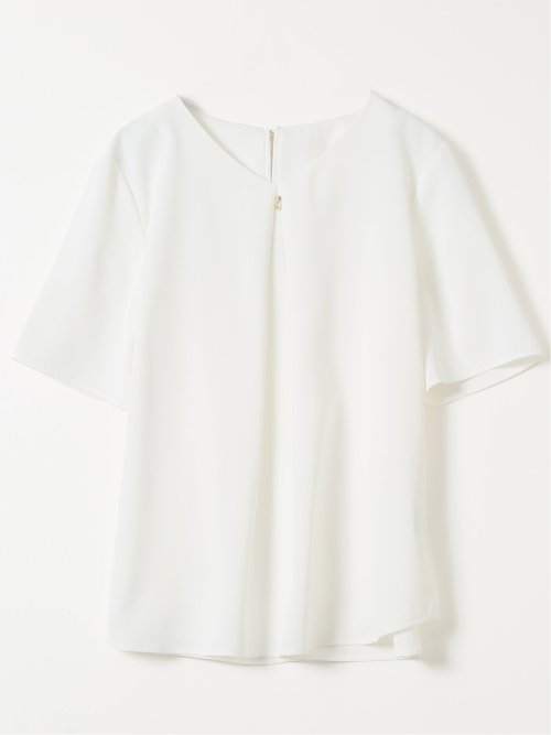 接触冷感 速乾 UV ストレッチ Vネック 半袖 プルオーバー ブラウス