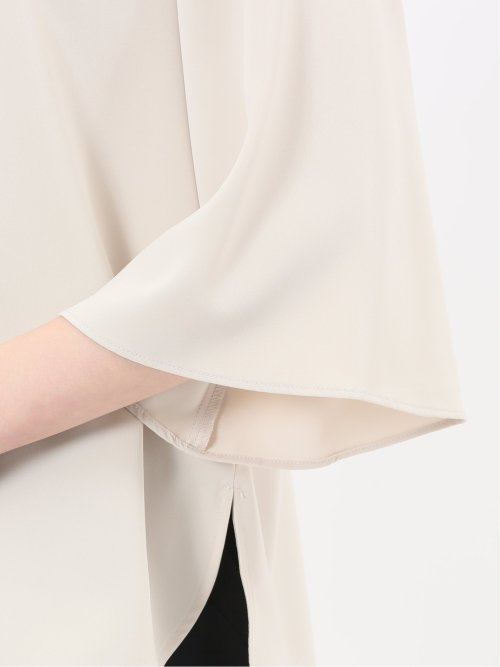 ピンタック 7分袖プルオーバーブラウス