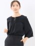 ピンタック 7分袖プルオーバーブラウス