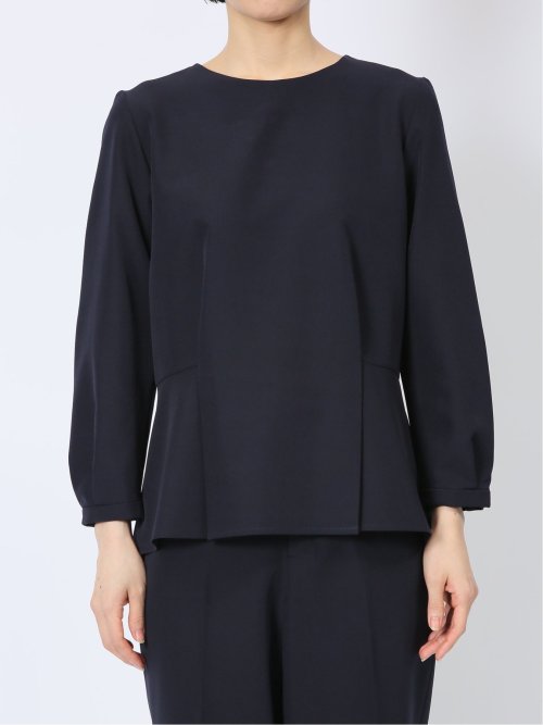 ダブルクロス ペプラム プルオーバーブラウス 紺(セットアップ可能)