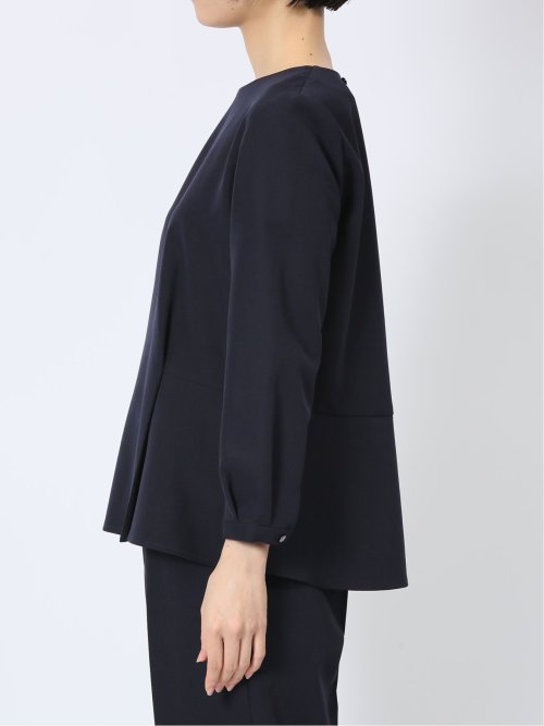 ダブルクロス ペプラム プルオーバーブラウス 紺(セットアップ可能)