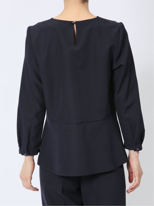 ダブルクロス ペプラム プルオーバーブラウス 紺(セットアップ可能)