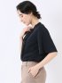 接触冷感 速乾 UV ストレッチ バンドカラー 半袖 比翼 ブラウス