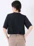 接触冷感 速乾 UV ストレッチ バンドカラー 半袖 比翼 ブラウス