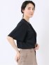 接触冷感 速乾 UV ストレッチ バンドカラー 半袖 比翼 ブラウス