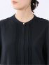 接触冷感 速乾 UV ストレッチ バンドカラー 半袖 比翼 ブラウス