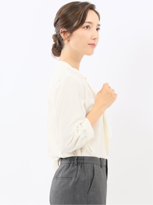 ラッフルフリル 8分袖プルオーバーブラウス