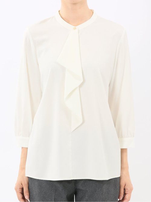 ラッフルフリル 8分袖プルオーバーブラウス