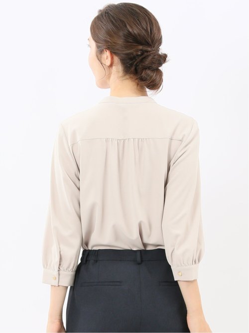 ラッフルフリル 8分袖プルオーバーブラウス