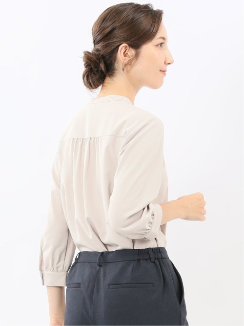 ラッフルフリル 8分袖プルオーバーブラウス