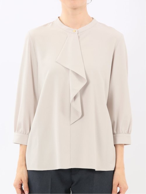 ラッフルフリル 8分袖プルオーバーブラウス