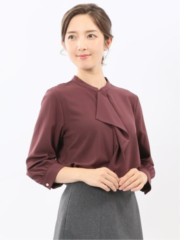 ラッフルフリル 8分袖プルオーバーブラウス