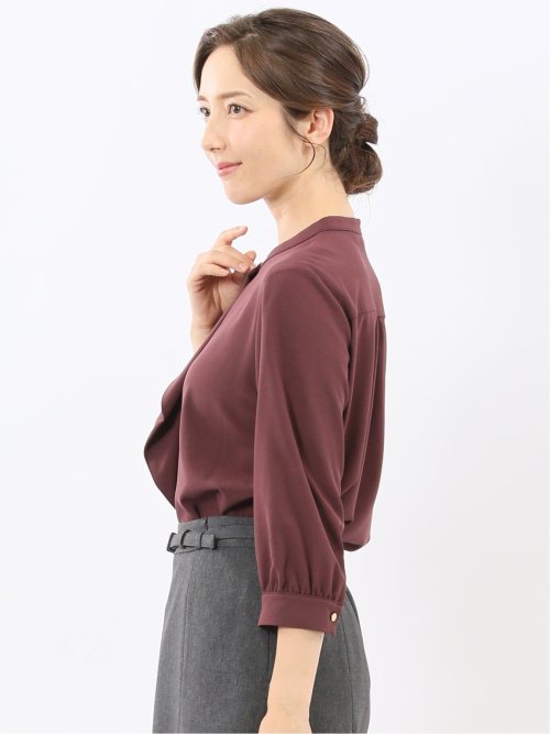 ラッフルフリル 8分袖プルオーバーブラウス