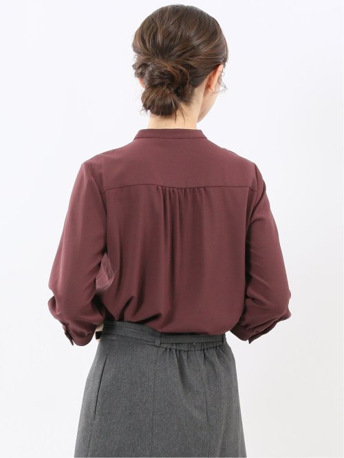 ラッフルフリル 8分袖プルオーバーブラウス