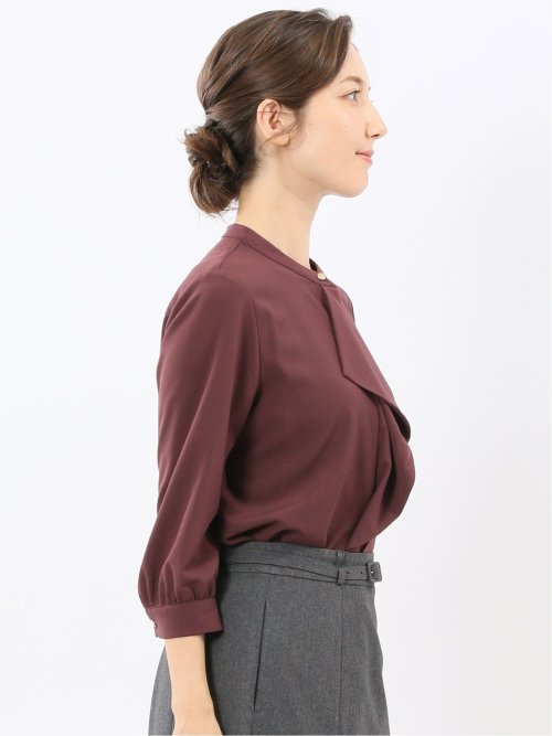 ラッフルフリル 8分袖プルオーバーブラウス