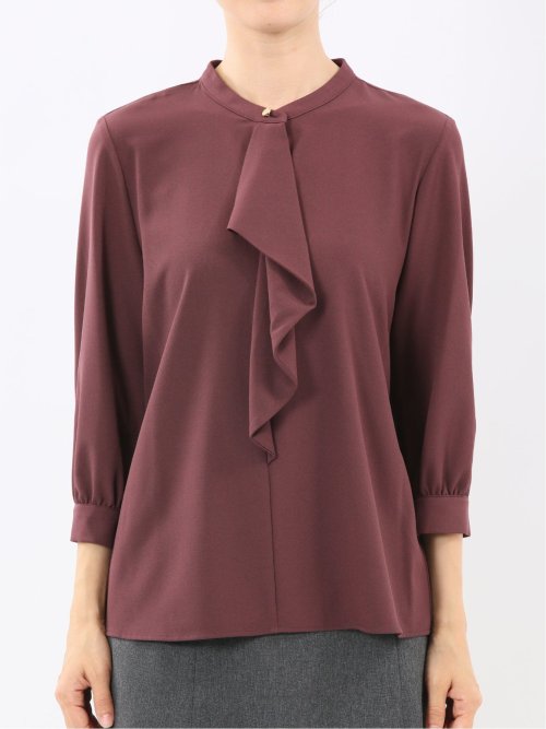 ラッフルフリル 8分袖プルオーバーブラウス