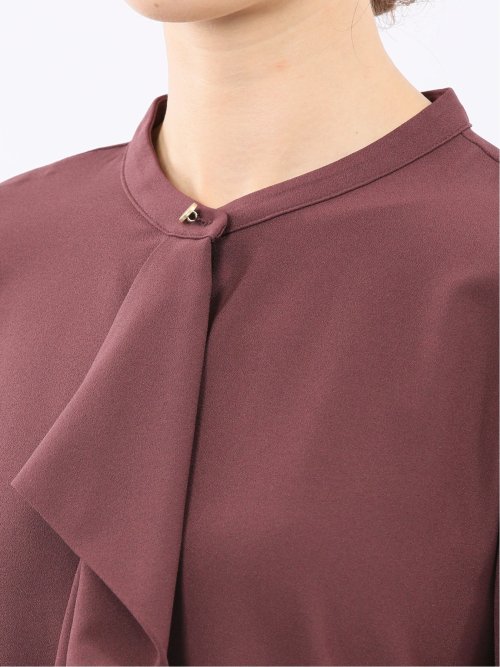 ラッフルフリル 8分袖プルオーバーブラウス