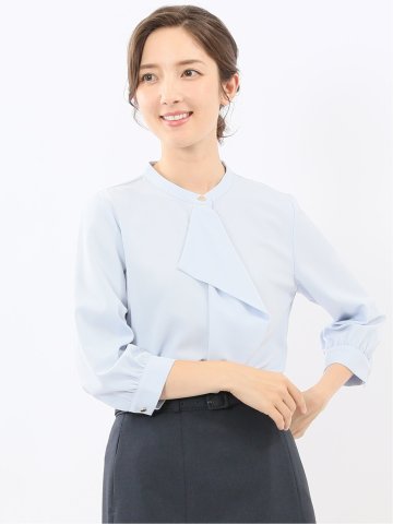 ラッフルフリル 8分袖プルオーバーブラウス