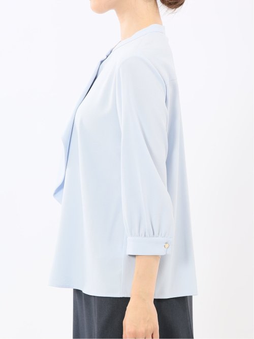 ラッフルフリル 8分袖プルオーバーブラウス