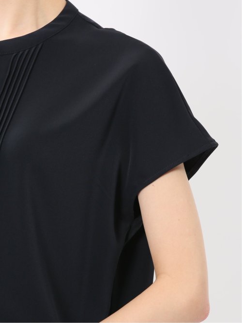 バンドカラータック ノースリ比翼ブラウス