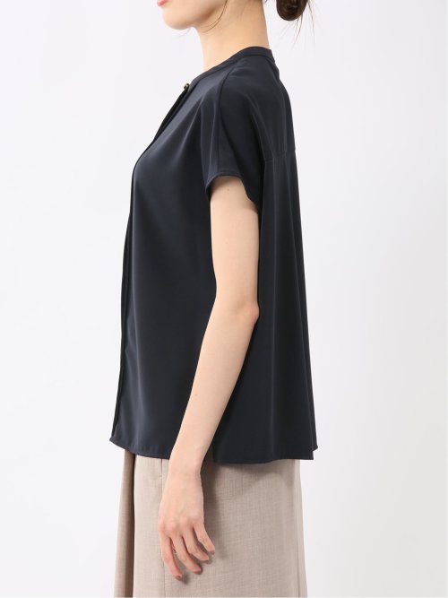 バンドカラータック ノースリ比翼ブラウス