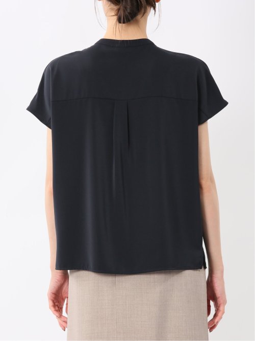 バンドカラータック ノースリ比翼ブラウス