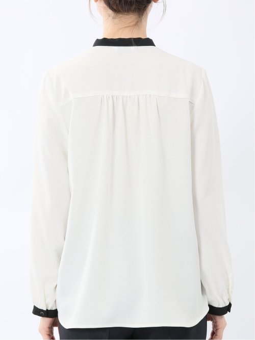 パールボウタイ 長袖プルオーバーブラウス