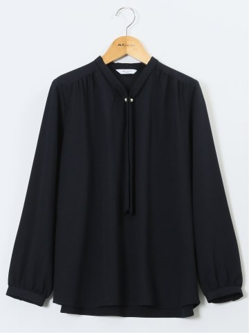 パールボウタイ 長袖プルオーバーブラウス