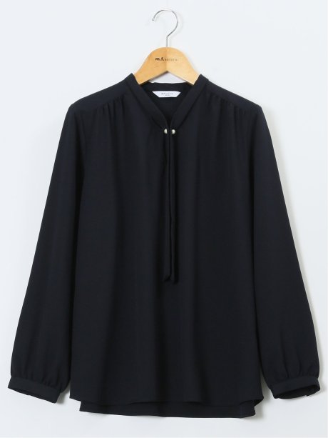 パールボウタイ 長袖プルオーバーブラウス