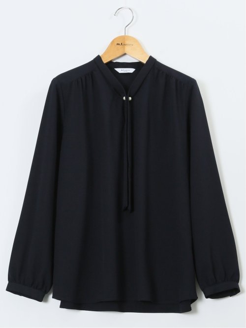 パールボウタイ 長袖プルオーバーブラウス