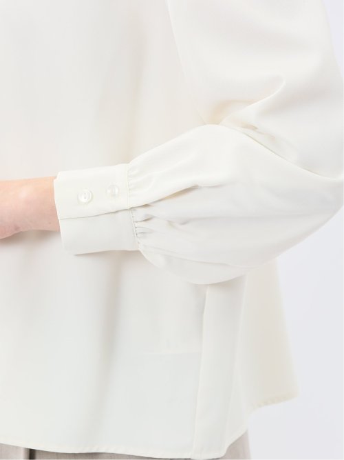 リボンタイ 長袖プルオーバーブラウス