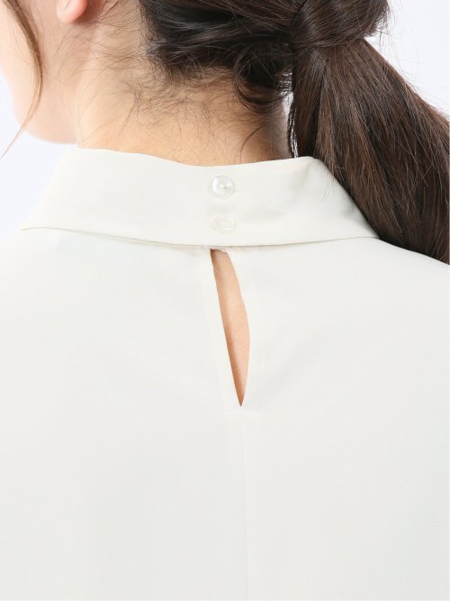 リボンタイ 長袖プルオーバーブラウス