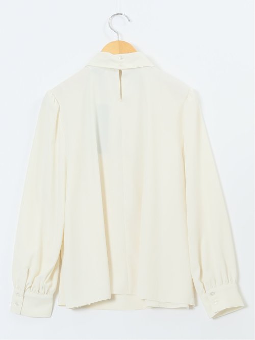 リボンタイ 長袖プルオーバーブラウス